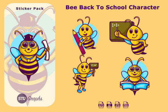 5 Bee Back to School - Sticker Pack