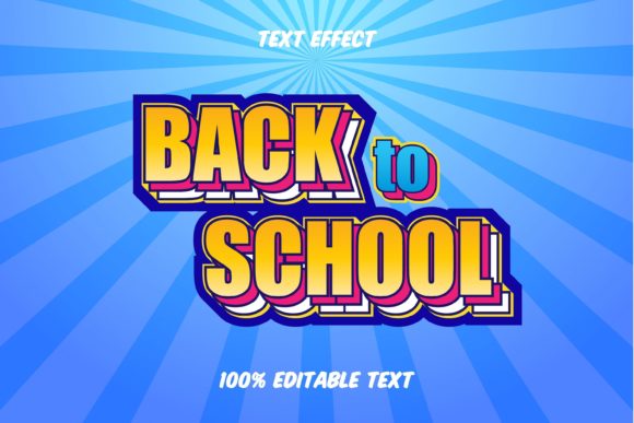 Back to School Retro Style Text Effect