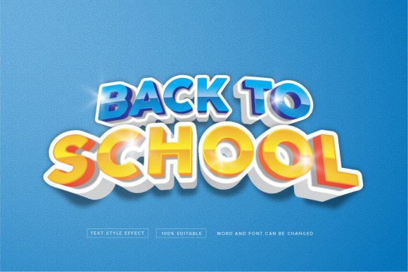Back to School Text Effect Editable